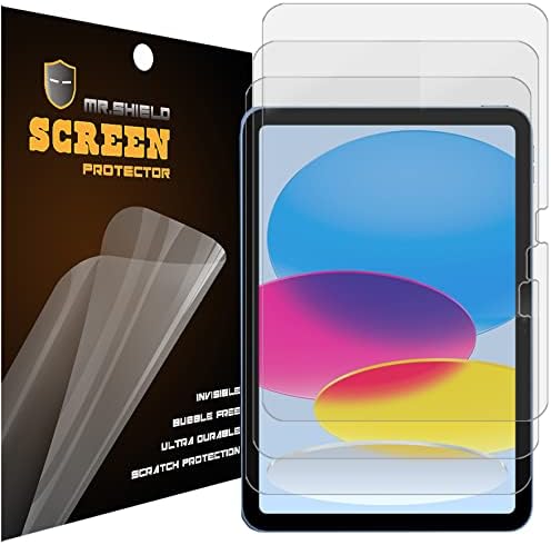 מגן מסך Mr.Shield לדור העשירי של iPad, [Premium Clear] [3-Pack] מגן מסך
